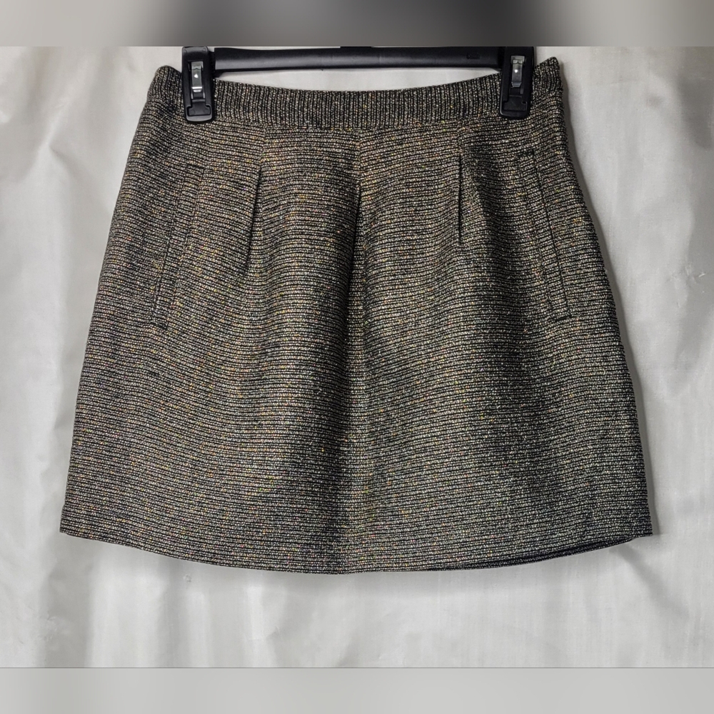 Broadway & Broome metalic pleated mini skirt